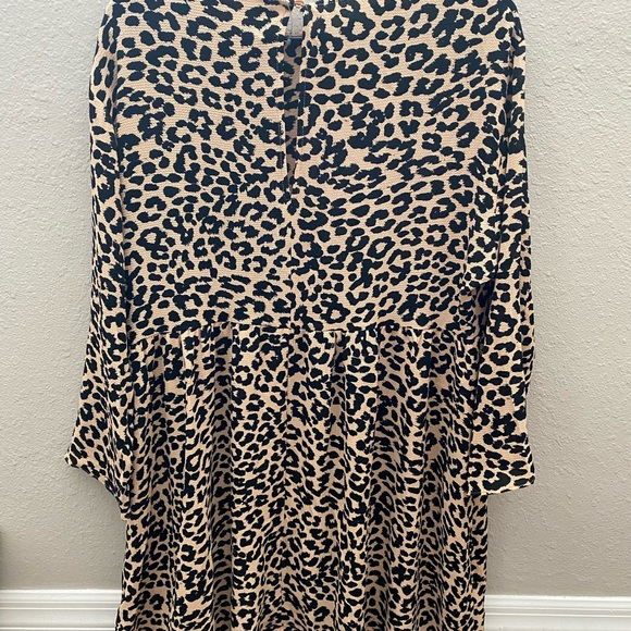 NWOT ASOS Leopard Smock Mini Dress - Picture 3 of 6